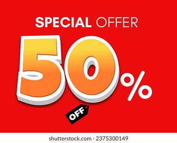 up to 50 percent off vector with red background 