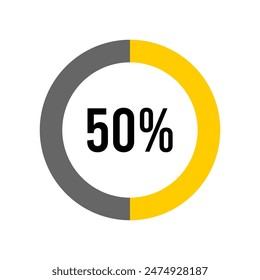 50% Prozent Diagrammmeter von Ready-to-Use für Webdesign, Benutzeroberfläche oder Infografik -