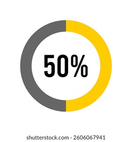 50% percent percentage diagram meter from ready-to-use for web design, user interface UI or infographic -