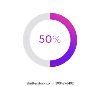 50 Percent Pie Chart. Circle Diagram Business Illustration, Percentage Vector Infographics