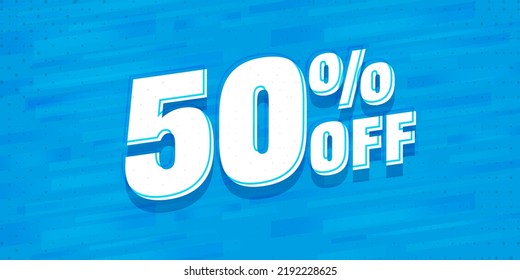 50 percent price off special offer discount. Half price clearance shop store advertisement. Discount for economy shopping vector illustration. Sale banner template with commerce promotion