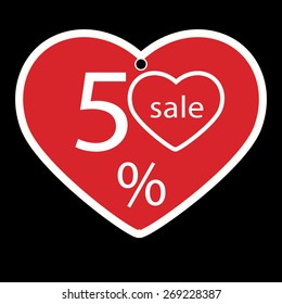 50 percent red flat icon sale sign