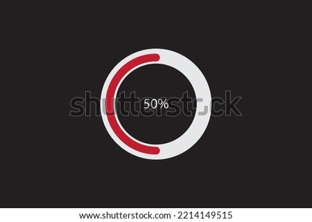 50 percent of something. Expressing proportion of 50%. 
percentage value representation. Data representation of fifty percent.
