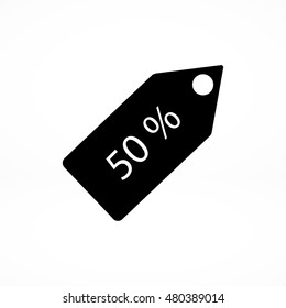 50 percent tag icon, vector best flat icon, EPS