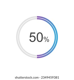 50 percent Update or loading symbol, 50% Circle loading icon template.