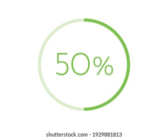 50% percentage infographic circle icons, 50 percents pie chart infographic elements for Illustration, business, web design