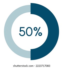 50 percent,circle percentage diagram vector illustration,infographic chart.