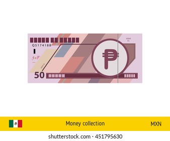 50 peso banknote illustration.