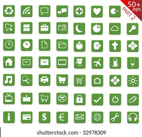 50 plus green silk vector icons (part2)