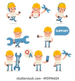 50+ Poses of Characters with Help and Support Symbols for using in Design, Presentation and etc.