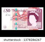 50 Pound sterling banknote. British money. Currency. Vector illustration. - Vector