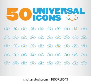50 Premium Designed Universal Icons, Vector Isolated Elements