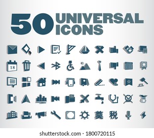 50 Iconos universales de diseño premium, elementos aislados por vectores-C
