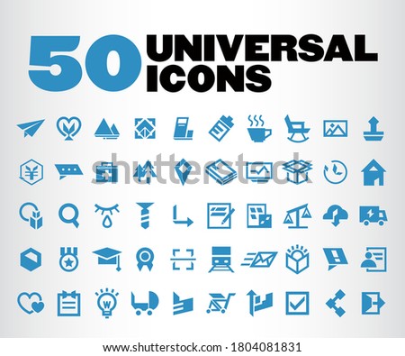 50 Premium Designed Universal Icons, Vector Isolated Elements-H
