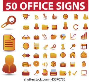 50 premium office signs. vector