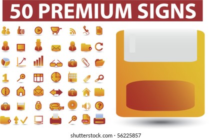 50 sinais premium do escritório. vetor