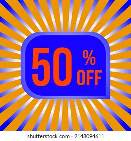 50 % Promotion-Poster mit stylischem Hintergrund