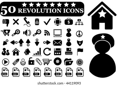50 revolution signs. vector
