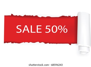 A 50% sale background design.  Vector illustration.