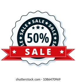 50% Sale label illustration