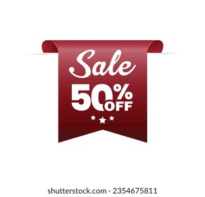 50% Sale label sticker vector template 