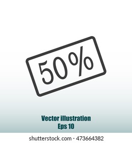 50% sale price tag sign icon. Discount symbol