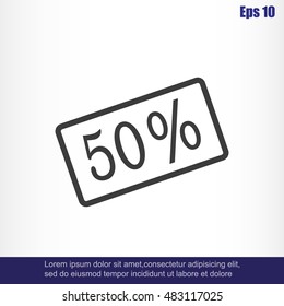 50% sale price tag sign icon. Discount symbol