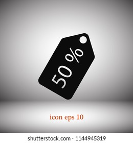 50% sale tag icon, 

Vector EPS 10 illustration style