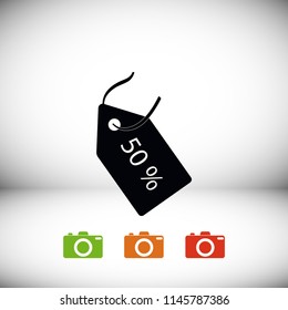50% sale tag icon, 

Vector EPS 10 illustration style