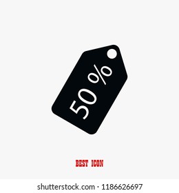 50% sale tag icon, 

Vector EPS 10 illustration style