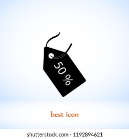 50% sale tag icon, 

Vector EPS 10 illustration style