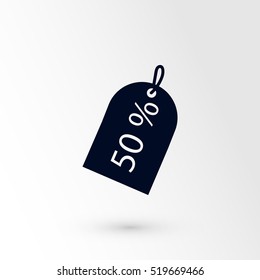 50% sale tag icon, 

Vector EPS 10 illustration style