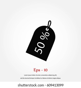 50% sale tag icon, 

Vector EPS 10 illustration style