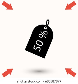 50% sale tag icon, 

Vector EPS 10 illustration style