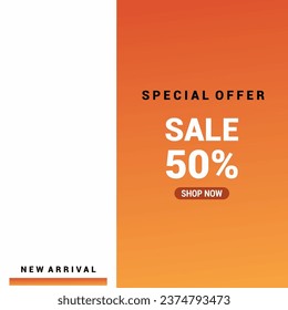 50% sale template vector design for business and social media purposes in a simple style