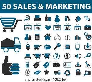 50 sales & marketing signs. vector