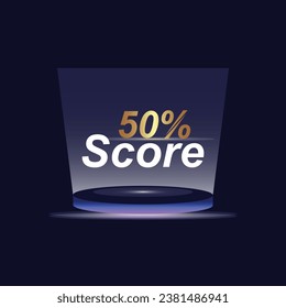 50% Score Sign Designed to catch the  and illustration  combination in blue Vector illustration background design.