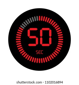 The 50 seconds, stopwatch vector icon, digital timer. clock and watch, timer, countdown symbol. EPS 10