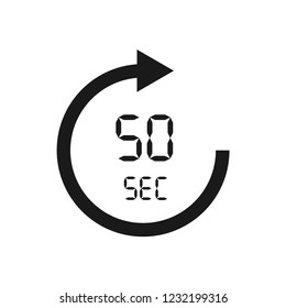 The 50 seconds, stopwatch vector icon, digital timer. clock and watch, timer, countdown symbol.