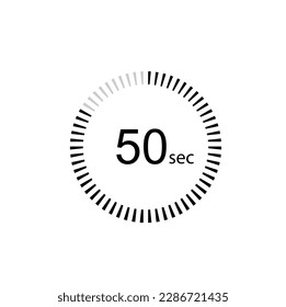 50 seconds timer icon,50 sec digital timer. Clock and watch, timer, countdown.