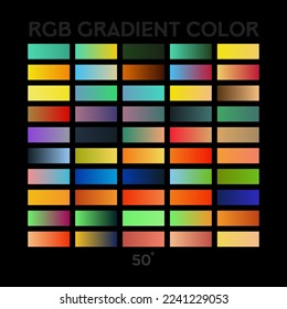 50 Set of mage color gradient palette for ui, ux or web design needed.