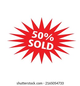 50 % verkaufte Vektorsymbol für Design oder irgendetwas