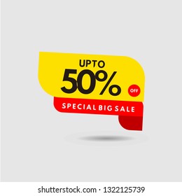 up to 50% Special Discount Label Vector Template Design Illustration