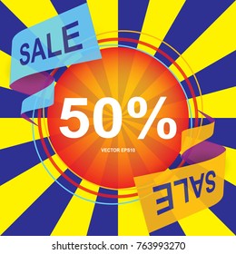 50% Special offer sale tag. Discount offer price label. Symbol for advertising campaign marketing. vector illustration.