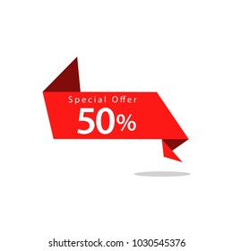 50% Special Offer Vector Template Design