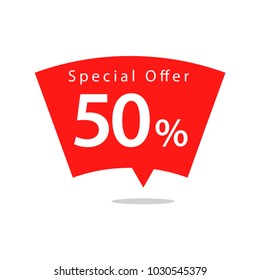 50% Special Offer Vector Template Design