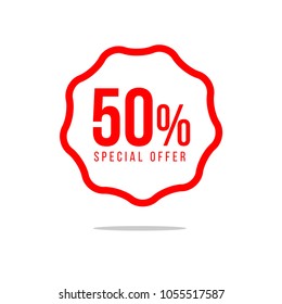 50% Special Offer Vector Template Design