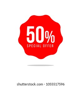 50% Special Offer Vector Template Design