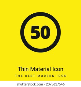 50 Speed Limit Sign minimal bright yellow material icon