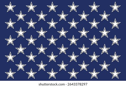 50 stars USA flag seamless patriotic Stars and Stripes geometric pattern illustration for USA flag-inspired design and decoration.